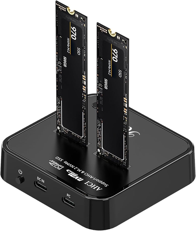 Rosewill Cloner, M.2 Duplicator Dual Bay Enclosure, Tool-Free 20Gbps USB3.2 Gen 2X2 to USB Adapter M.2 Docking Station for M Key PCIE Reader Supports Offline Clone-RS-N2-CL - Image 2